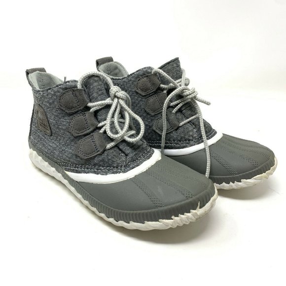 Sorel Shoes - Sorel Out N About Plus Waterproof Duck Boots Black Grey Size 7 Gray Women's Lace